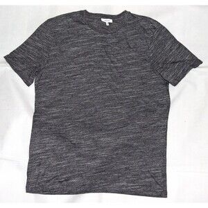 REISS Men’s Charcoal Gray Heathered Slub Knit Textured T-shirt Size Medium M